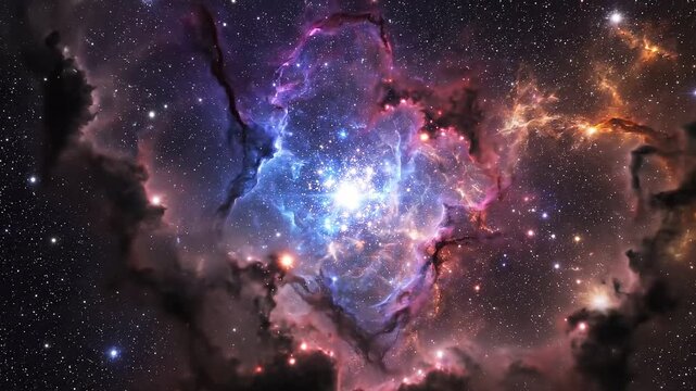 Cosmic Symphony: A mesmerizing display of celestial wonders, where vibrant hues swirl in a breathtaking ballet of light, revealing the enigmatic beauty of distant galaxies and stellar nurseries.