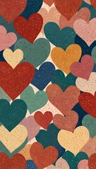Cute Hand-Drawn Heart Seamless Pattern