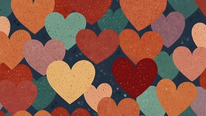 Cute Hand-Drawn Heart Seamless Pattern