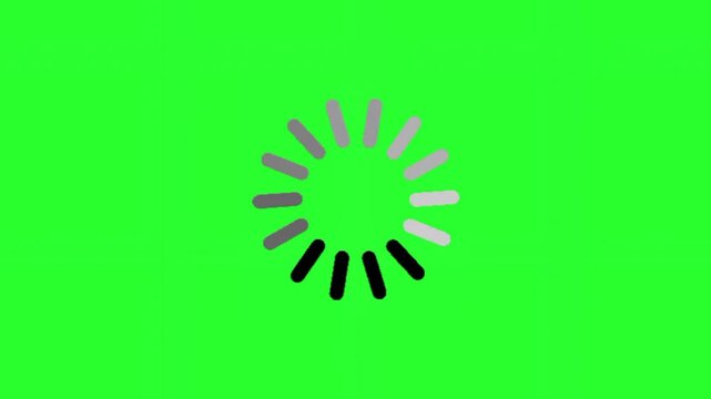 Signal a wait or a brain-freeze moment with this clean circular loading bar green screen animation. 