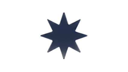 Fototapeta premium Dark Blue 8-Pointed Star on White Background