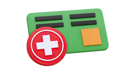 Health insurance card with plus symbol icon