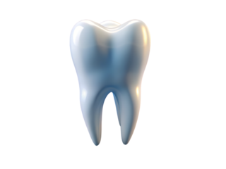 Shiny white tooth on white background isolated on a transparent background