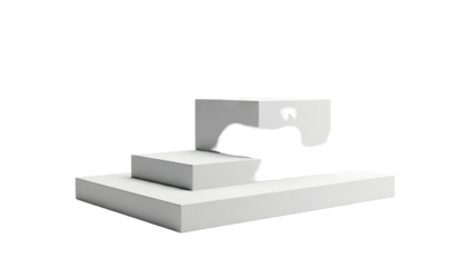 Minimalist 3D Staircase Pedestal with Shadow