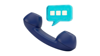 Phone receiver and speech bubble icon