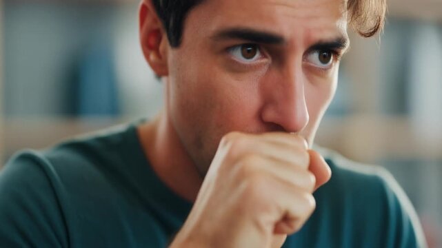 Man Experiencing Stress and Anxiety Closeup.