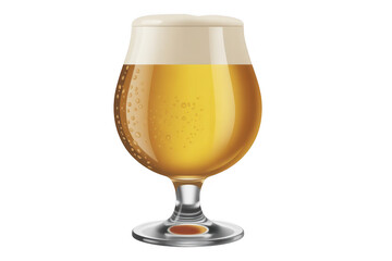 Glass of beer with foam beer glass isolated isolated on a transparent background