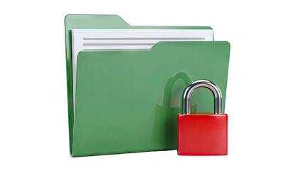 Naklejka premium Secure Folder with Red Padlock Icon