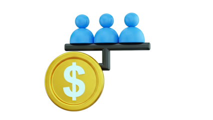 Teamwork and Finance Concept with Dollar Coin