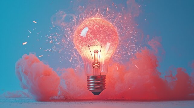 Spark of Innovation Lightbulb lightbulb innovation spark idea creativity energy brainstorming eureka - Powered by Adobe