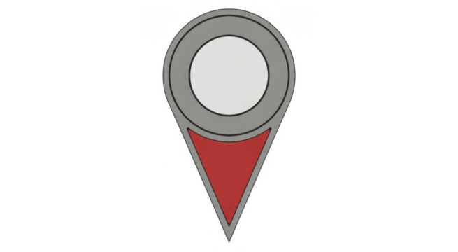 Gray and Red Map Pin location marker navigation symbol isolated on a transparent background - Powered by Adobe