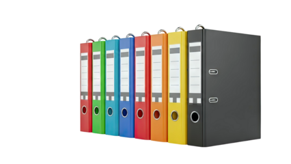 Colorful Ring Binders Lined Up