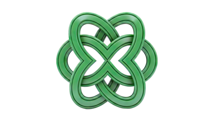 Interlocking Green Celtic Knot Design