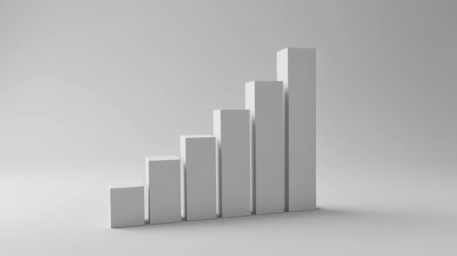 Rising Bar Chart: A simple bar chart illustrates growth and progress with ascending rectangular bars.