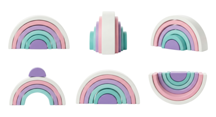 Pastel Rainbow Stacking Toy Set