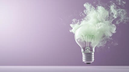 Abstract Image of Smoking Light Bulb Representing Failed Idea or Innovation idea innovation abstract