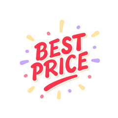 Best Price red lettering on white background