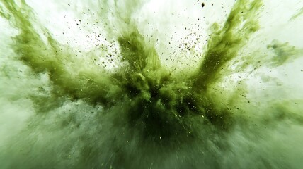 Abstract Green Powder Explosion Background abstract green powder explosion background burst dust ink