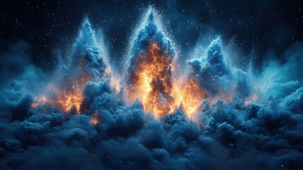 Dramatic Cosmic Energy Clouds with Stars cosmic energy clouds stars dramatic abstract fantasy space