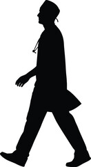 Medical Doctor Walking Silhouette Healthcare Worker