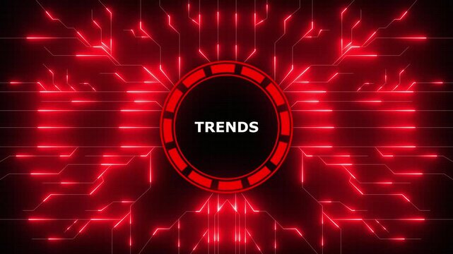 Animated futuristic trends concept depicted with circuit board design and blue visuals, 4k video