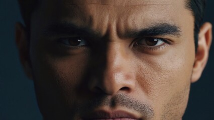 Obraz premium Close up portrait of angry man with intense expression