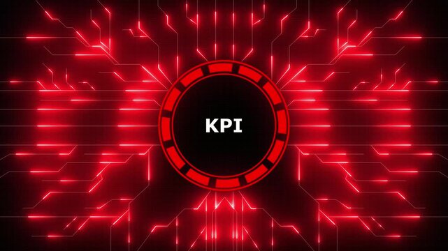 KPI key performance indicator increase optimization business and industrial process. Digital Data moving on Circuit Board and CPU . Computer Processing and organizing data.