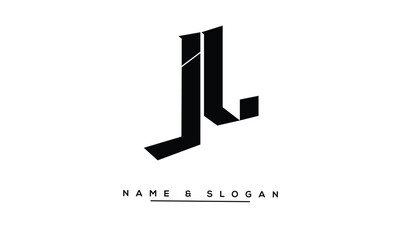 JL, LJ Abstract Letters Logo Monogram