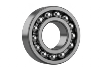 Metal ball bearing mechanical industrial isolated on a transparent background