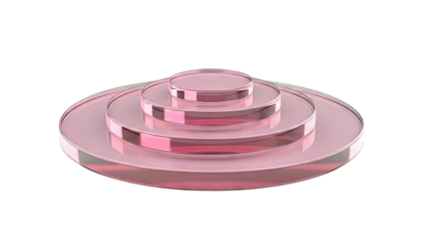 Tiered Pink Glass Pedestal