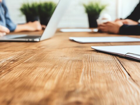 Professionals reviewing influencer marketing tips, focus on best practices and campaign success, collaborative setting