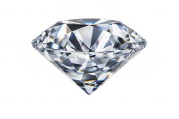 Large clear diamond gemstone sparkling luxury isolated on a transparent background