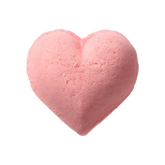 Pink heart bath bomb soap, isolated on transparent background