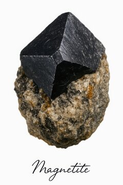 High detail macro of magnetite on matrix for mineral collection