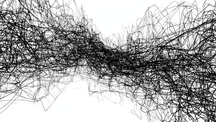 Abstract tangled lines in a swirling pattern