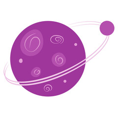 Purple Planet Moon Illustration