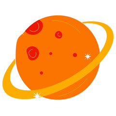 Orange Planet with Rings