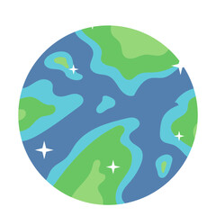 Flat Vector Earth Illustration
