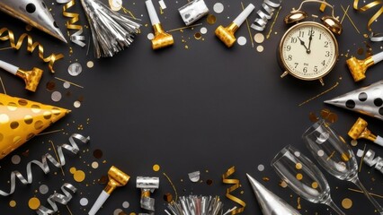 Watchmaking tools and gears flat lay