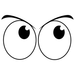 Skeptical Cartoon Eyes Illustration