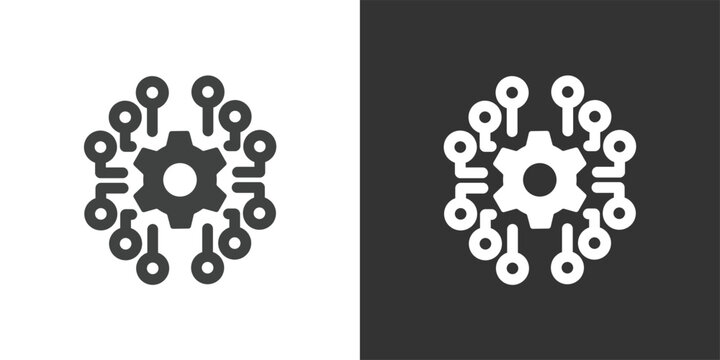 Central Control Network icon. Solid glyph series icon