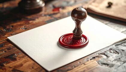 An old vintage stamp rests on a white kitchen table next to a steaming coffee cup in a rustic restaurant