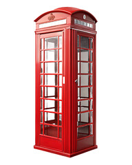 Fototapeta premium Classic British Red Telephone Booth on white background isolated on a transparent background