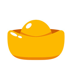 Chinese golden ingots isolated on PNG,