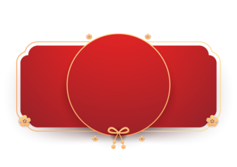 Happy Chinese new year 2026. Chinese new year banner for show product. Greeting card. China frame with lantern on PNG.
