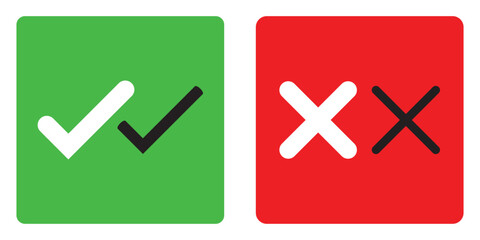 Check mark and cross mark icons