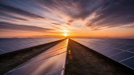Sunset over long wooden pier on calm sea