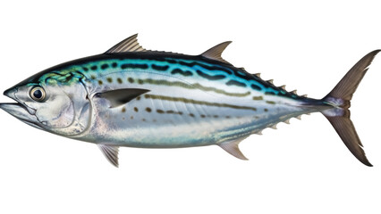 Fototapeta premium Isolated Kawakawa Fish, a Beautiful Tuna Native to the Pacific Ocean Swimming Freely