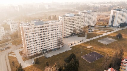 Colorful apartment buildings in a green suburb © AlexGo
