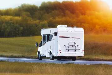 Rental camper van journey for outdoor vacation travel